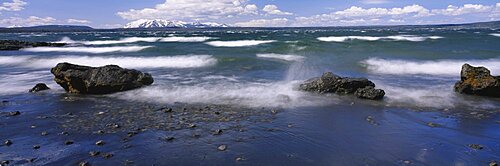 Waves in a lake, Yellowstone Lake, Yellowstone National Park, Teton County, Wyoming, USA