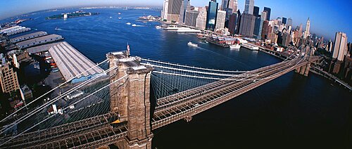 USA, New York, Brooklyn Bridge, aerial