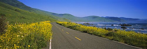 High angle view of a road, Highway 211, California, USA