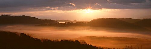 Foothills Parkway at sunrise Great Smoky Mnts National Park TN USA