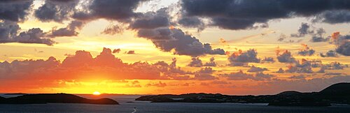 Sunset Pillsbury Sound St John US Virgin Islands