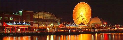 Night Navy Pier Chicago IL USA