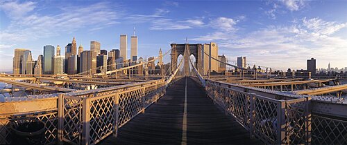 Pedestrian Walkway Brooklyn Bridge New York NY USA