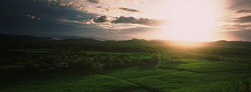 Sunrise over a landscape, Viti Levu, Fiji