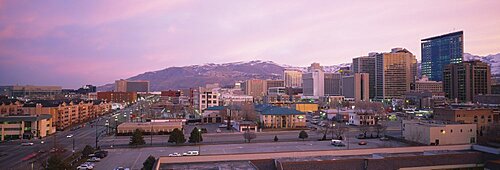 High angle view of a city, Salt Lake City, Utah, USA