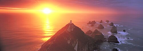 Sunset Nugget Point Lighthouse New Zealand