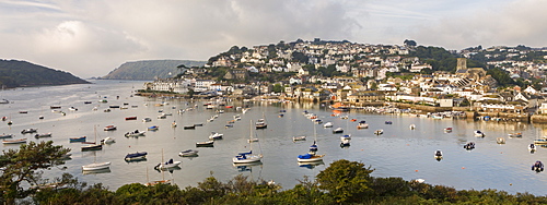 Salcombe and Kingsbridge Estuary from Snapes Point, South Hams, Devon, England, United Kingdom, Europe