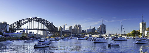 Sydney Harbour Bridge and skyline from Lavender Bay, Sydney, New South Wales, Australia, Pacific