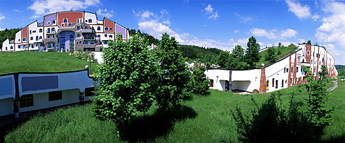 Hotel and spa, Hundertwasser designed Rogner, Bad Blumau, Steiermark, Austria, Europe