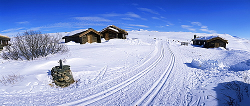 Brekkeseter, hotel and cabins, Hovringen, Rondane National Park, Oppland, Norway, Scandinavia, Europe