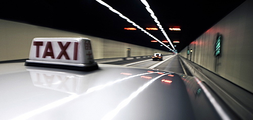 Taxi, Cross-Harbour Tunnel, Hong Kong, China, Asia