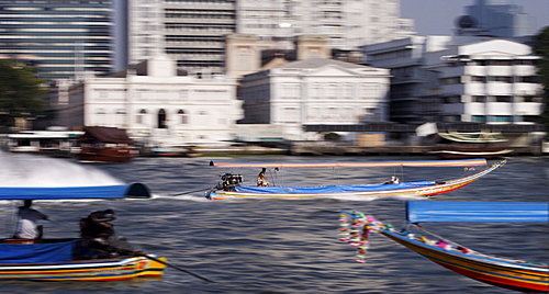 Long-tail boat taxis, Bangkok, Thailand, Southeast Asia, Asia