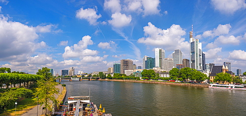 City skyline across River Main, Frankfurt am Main, Hesse, Germany, Europe