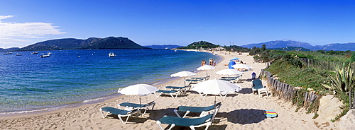 Sandy beach, Cala Rossa, East Coast, Golfe de Porto Vecchio, Corsica, France, Europe