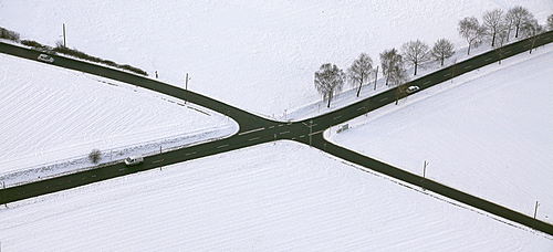 Aerial view, street intersection, Surkenstrasse, Haarstrasse, Stiepel, Bochum, Ruhrgebiet region, North Rhine-Westphalia, Germany, Europe