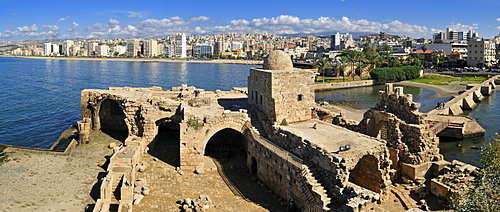 Historic Crusader castle at Sidon, Saida, Lebanon, Middle East, West Asia