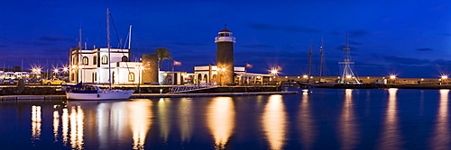 Former lighthouse in Playa Blanca, on the Marina Rubicon, Lanzarote, Canary Islands, Spain, Europe