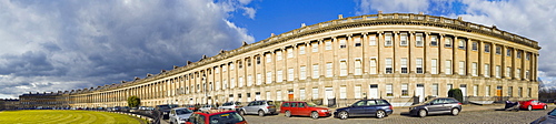 Panorama of Royal Crescent by John Wood The Younger, Bath, Somerset, England, United Kingdom, Europe