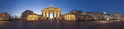 Panorama, Brandenburg Gate, Berlin, Germany, Europe