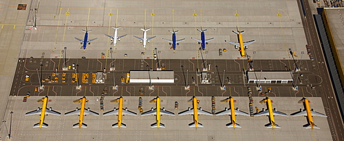 Aerial view, Leipzig International Airport, cargo airport, Schkeuditz, Saxony, Germany, Europe