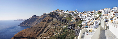 Fira on the cliff line of Santorini, Cyclades, Greece, Europe