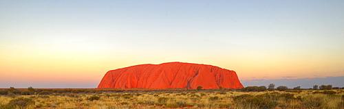 Panorama of Uluru, Ayers Rock at sunset, Uluru-Kata Tjuta National Park, Northern Territory, Australia