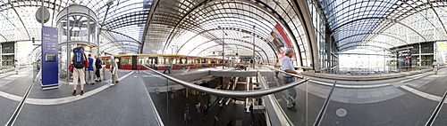 360 degree panoramic view Hauptbahnhof main train station, Berlin, Germany, Europe