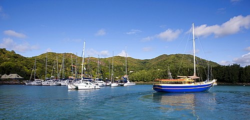 Port of Praslin, linchpin of the island of Praslin, Praslin Island, Seychelles, Indian Ocean, Africa