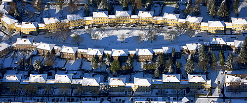 Aerial photo, Saliersiedlung, apartment houses, Muelheim home building company, Muelheim, Ruhr Area, North Rhine-Westphalia, Germany, Europe