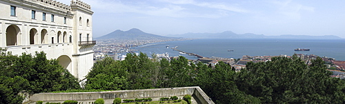 Bay of Naples viewed from the Museo Nazionale di San Martino, Naples, Campania, Italy, Europe