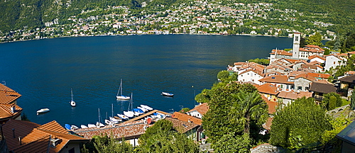 Village of Torno, in the back the village Moltrasio, Lake Como, Italy, Europe