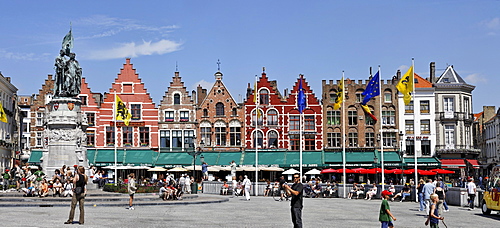 Citizen houses on the Great Market square, Brugge, Flanders, Belgium