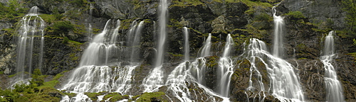 Waterfalls in the Engstlental Valley, Berner Oberland, Kanton Bern, Switzerland, Europe