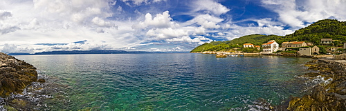 Kozarica Bay and fishing village, Mljet Island, Dubrovnik-Neretva, Dalmatia, Croatia, Europe