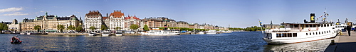 Panoramic view of Nybroviken Bay, Stockholm, Sweden, Scandinavia, Europe