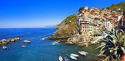 Townscape of Riomaggiore, Cinque Terre National Park, Liguria, Italy, Europe