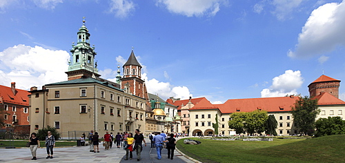 Wawel Castle, inner courtyard, Krakow, Lesser Poland, Poland, Europe