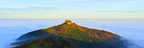 Hohenzollern Castle in autumn, Zollernalb, Swabian Alps, Baden-Wuerttemberg, Germany, Europe