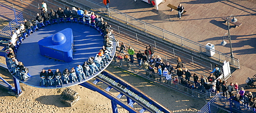 Aerial view, Crazy Surfer, Movie Park Germany, amusement park, Bottrop Kirchhellen, Ruhr Area, North Rhine-Westphalia, Germany, Europe