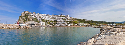 View of Peschici, Foggia Province, Apulia, Puglia, Gargano, Adria, Italy, Europe