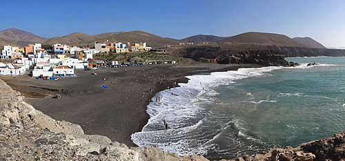 Panorama of Puerto de la Pena, the fishing port of Ajuy, Fuerteventura, Canary Islands, Spain, Europe