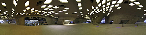 360 degree panorama of the Phaeno Science Museum in Wolfsburg, Lower Saxony, Germany, Europe