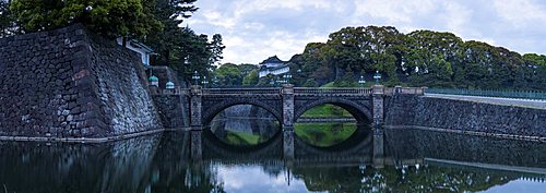 Panorama of the Imperial Palace in central Tokyo, Japan.