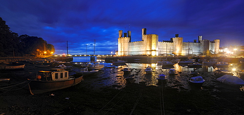 Caernarfon Castle, Gwynedd, Wales, UK, Europe