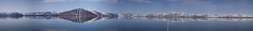 Approaching Monaco Glacier, in Liefdefjord near the northwest corner of Spitsbergen in the Svalbard Archipelago of Norway. 