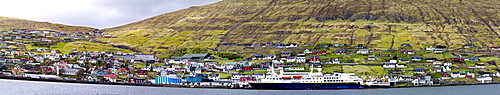 Views of the town of Westmanna on the west side of Streymoy Island in the Faroe Islands