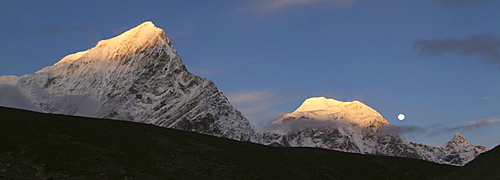 Tibetan  Mountain and Clouds. Sun Rise,  Himalayas, Tibet.