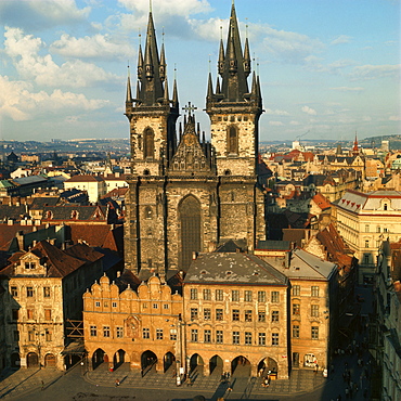 View of Our Lady of Tyn, Old Town, Prague, Czech Republic, Europe