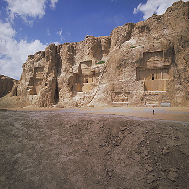 Tombs of Artaxerxes I (left), Xerxes (centre), and Darius the Great (right), Naqsh-i-Rustam, Iran, Middle East