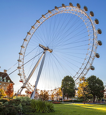 The London Eye on a bright sunny day, London, England, United Kingdom, Europe